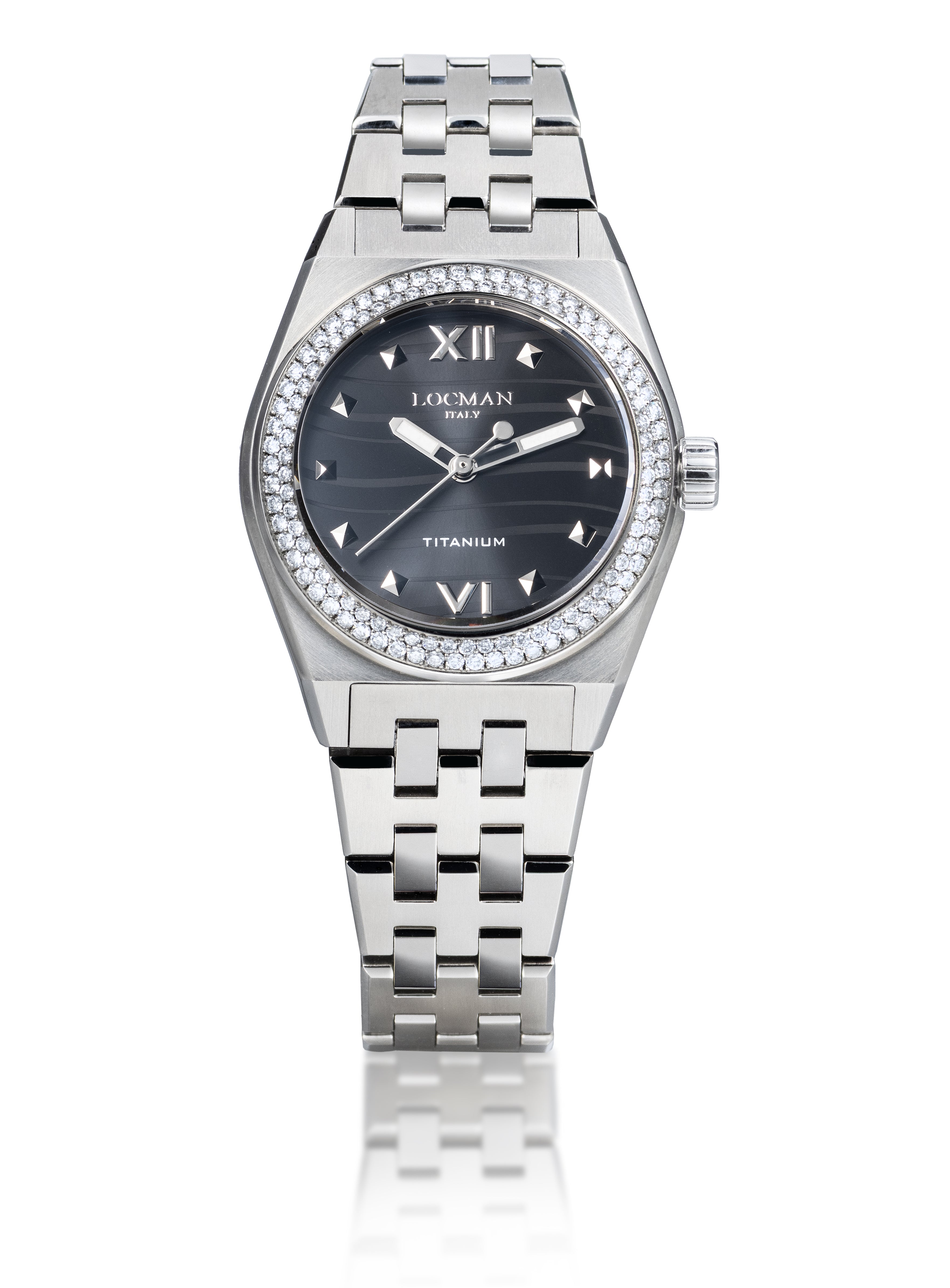 Stealth Lady Diamond Titanio con Diamanti - Quarzo - Nero