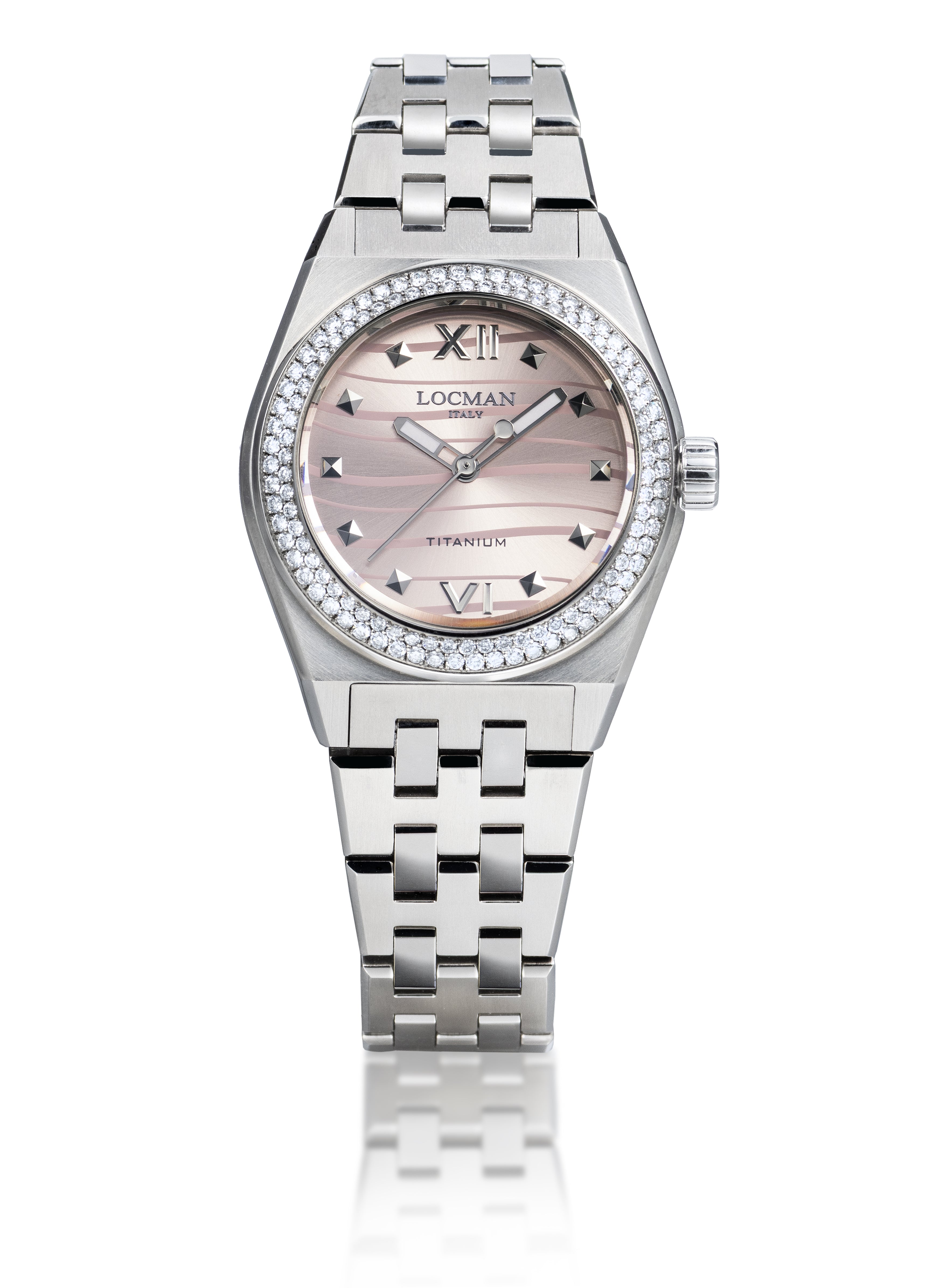 Stealth Lady Diamond Titanio con Diamanti - Quarzo - Rosa