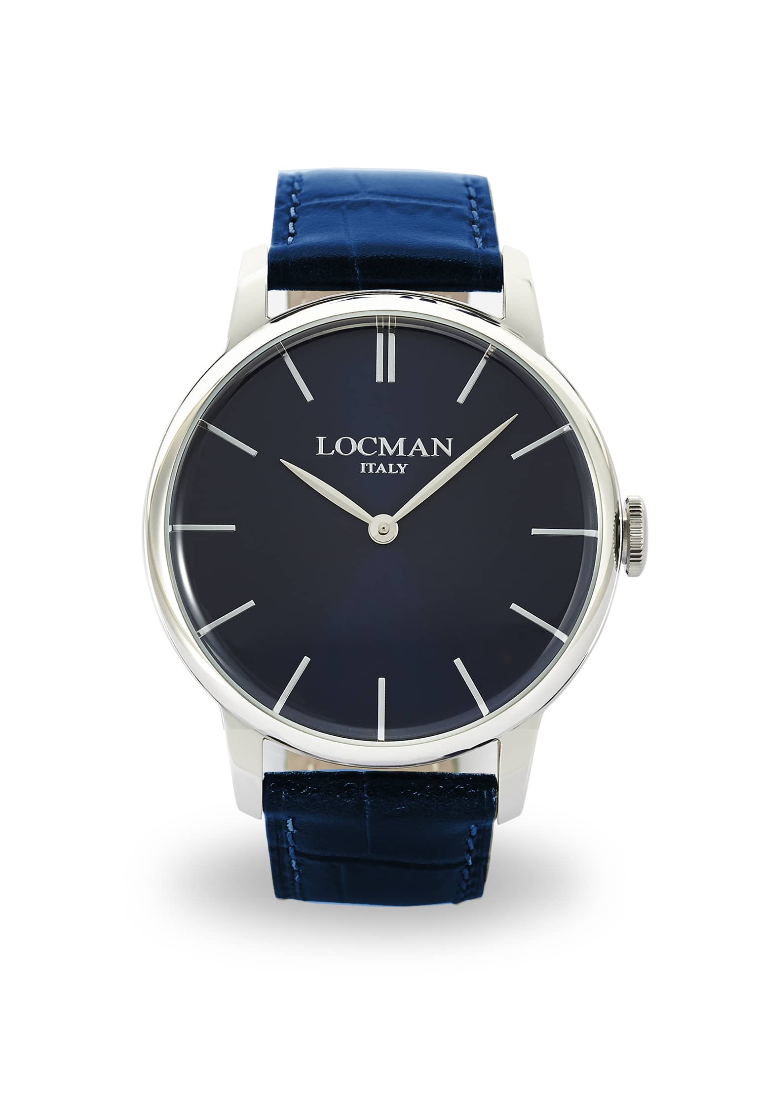 1960U Solo Tempo 41MM - Acciaio - Blu-Pelle-Blu-Indici Applicati-Nichel
