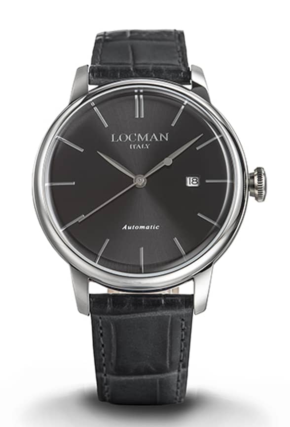 1960U Automatico 41 MM - Acciaio - Nero-Pelle-Nero-Indici Applicati-Nichel