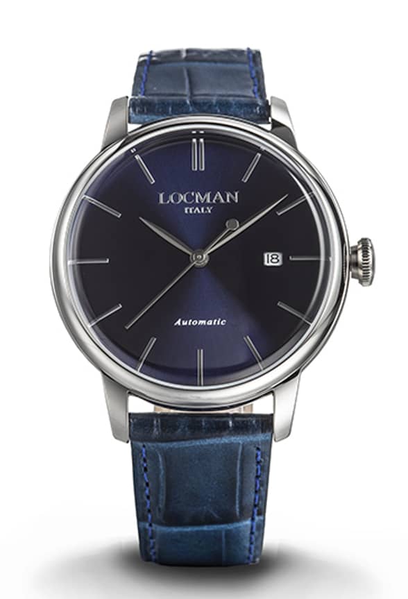 1960U Automatic 41 MM - Steel - Blue-Leather-Blue-Applied Indexes-Nickel