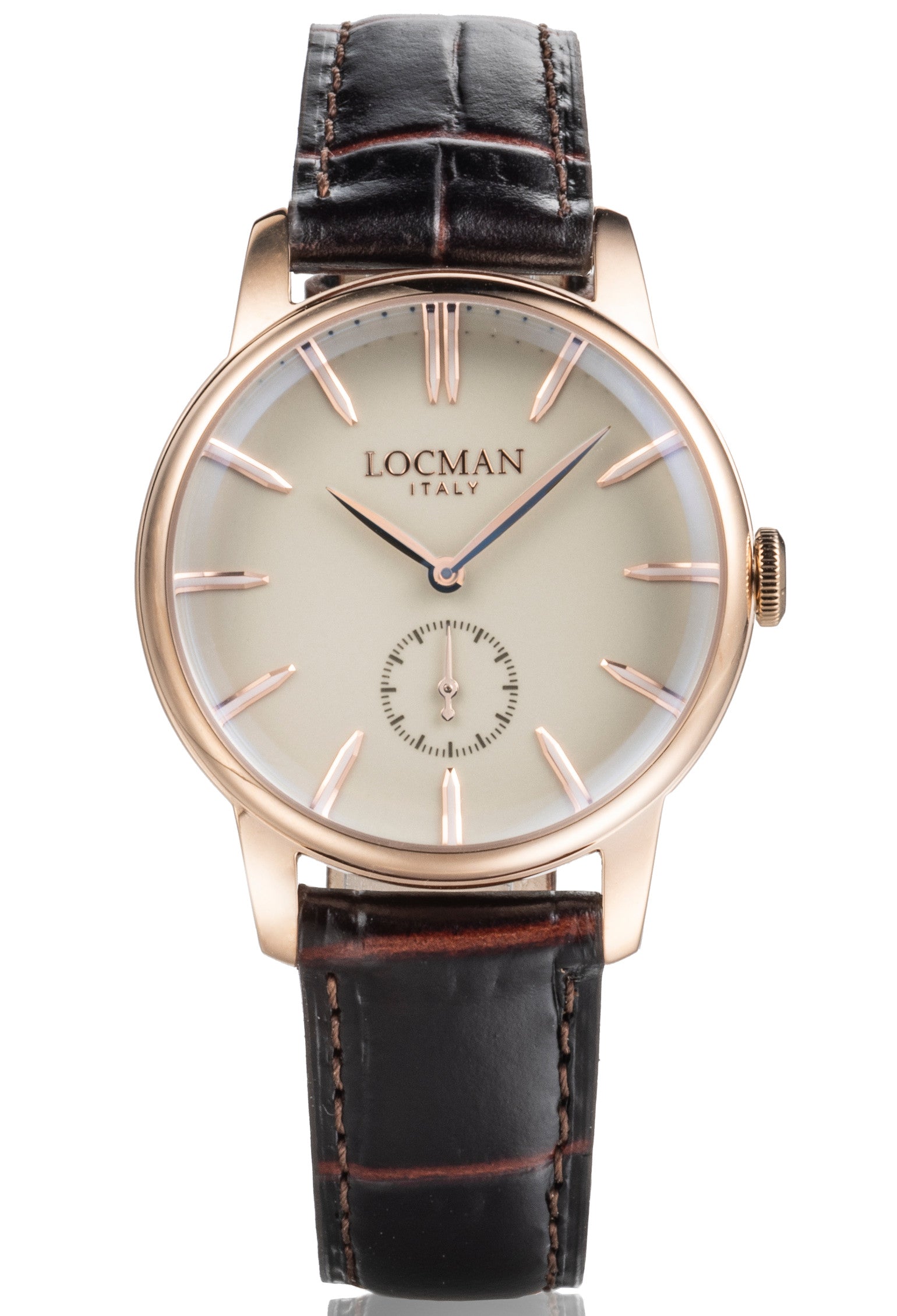 1960U Solo Tempo 37 MM - Acciaio PVD Rose Gold - Avorio-Pelle-Testa di Moro-Indici Applicati-Rose Gold