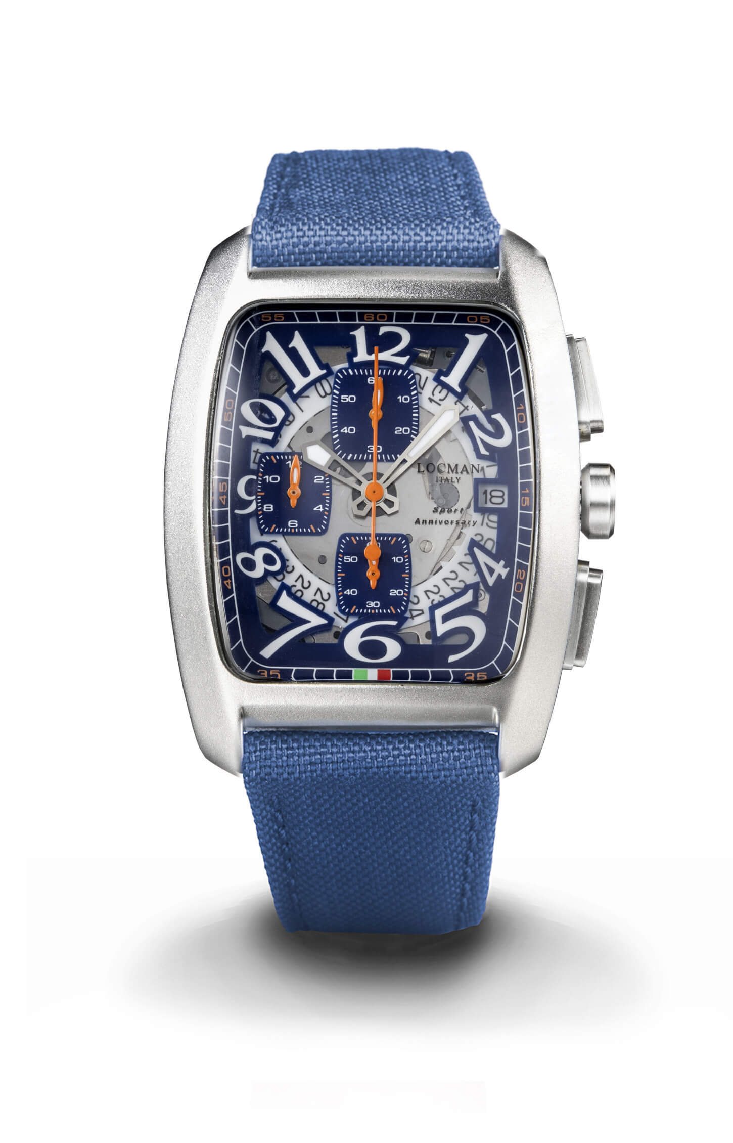 Sport Alluminio - Anniversary Cronografo - Trasparente-Cordura-Blu-Arancioni