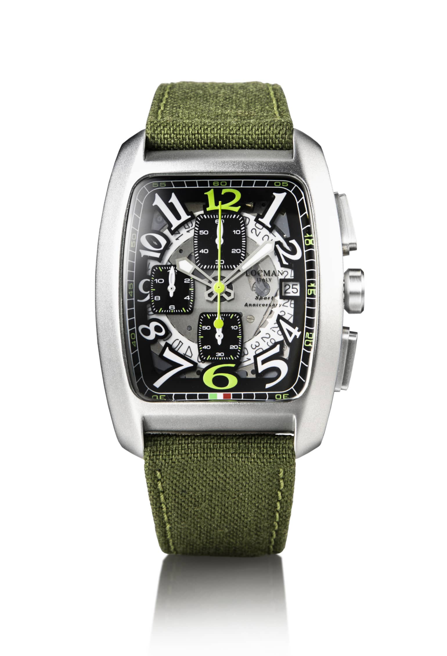 Sport Alluminio - Cronografo - Trasparente-Cordura-Verde-Verdi