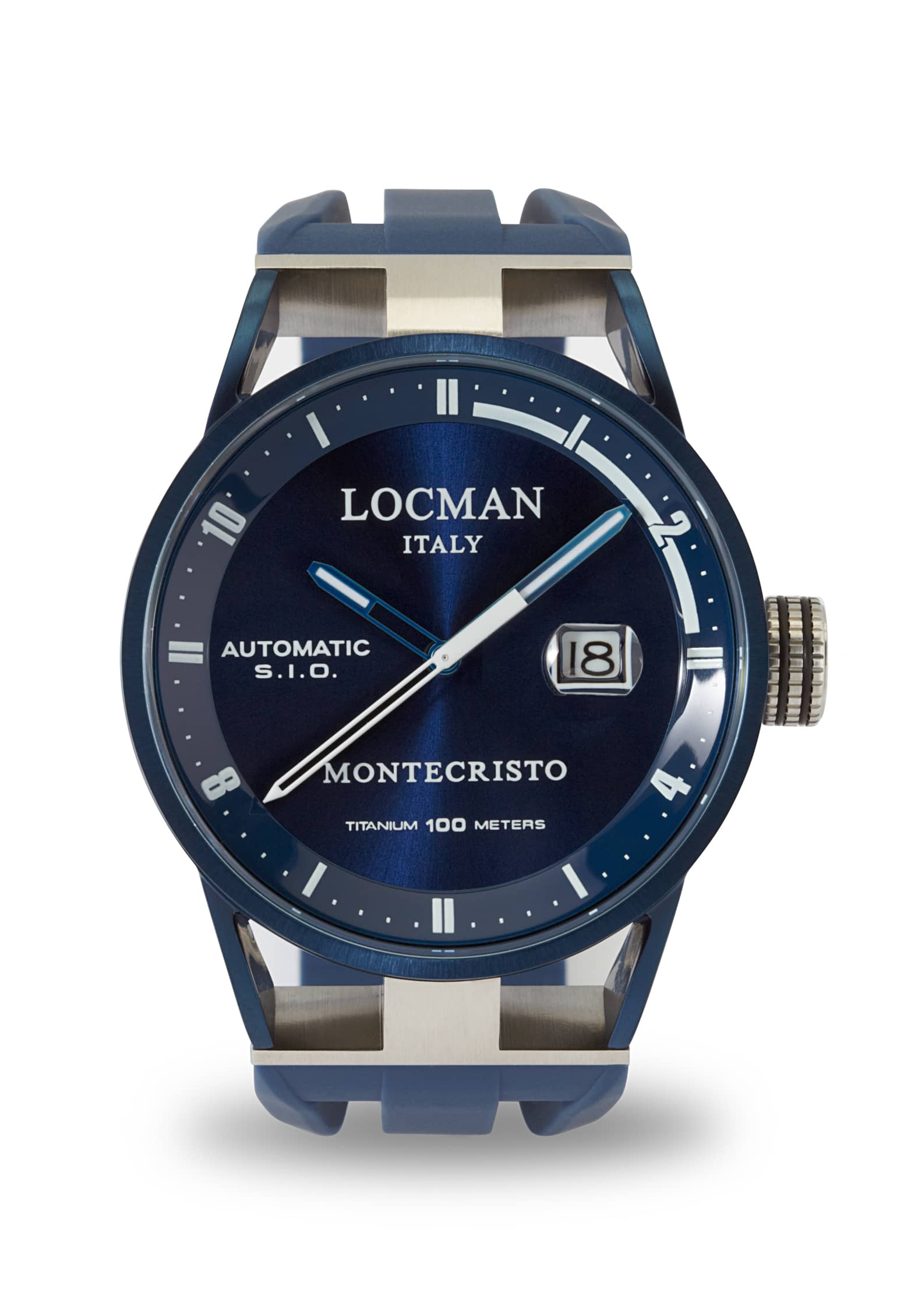 Classic Automatic - Steel and Blue PVD-coated Titanium - Blue-Silicone-Blue-White