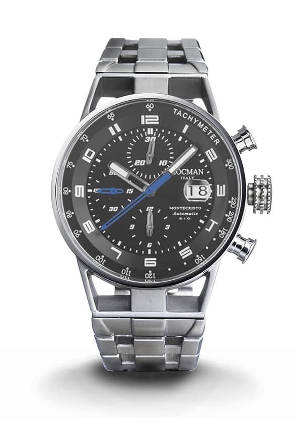 516 Automatic Chronograph - Steel and Titanium - Black-Bracelet-Steel-Blue