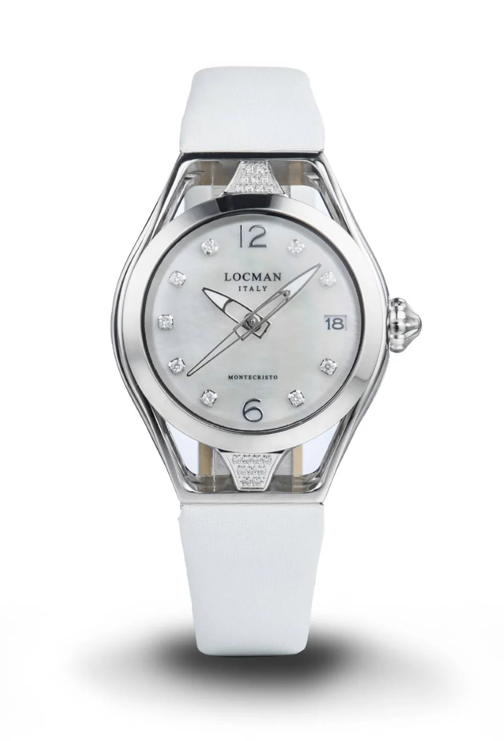 Solo Tempo Quarzo Miyota - Acciaio e Titanio con Diamanti 36 mm - Madreperla Bianco - Raso