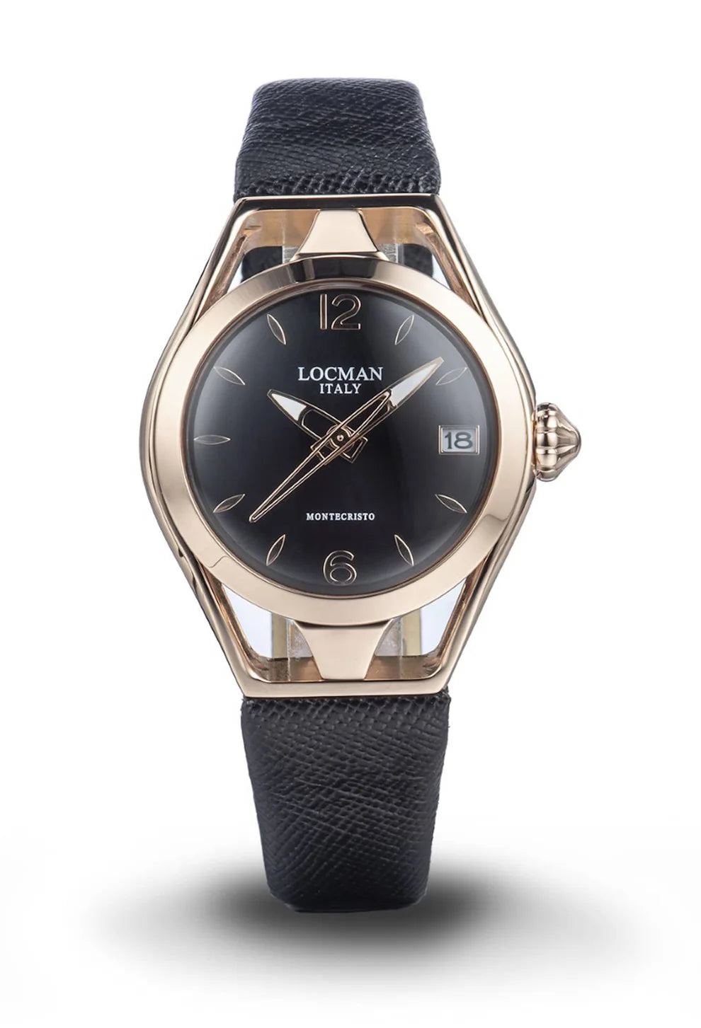 Solo Tempo Quarzo Miyota - Acciaio PVD Rose Gold 36 mm - Nero - Saffiano