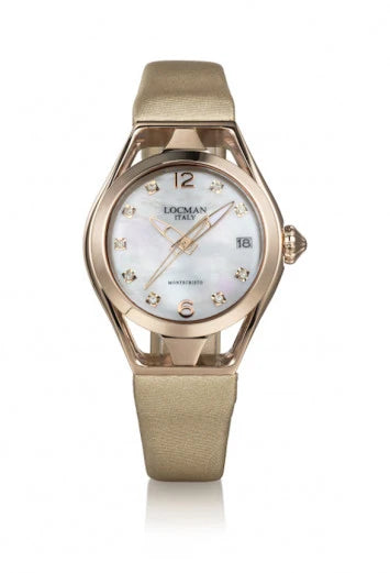 Solo Tempo Quarzo Miyota - Acciaio PVD Rose Gold 36 mm - Madreperla Bianco - Raso