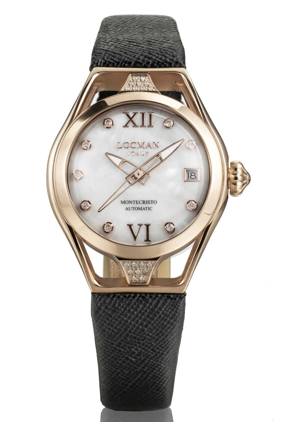 Solo Tempo Automatico SIO - Acciaio con Diamanti 36 mm - Madreperla Bianco - Saffiano (FK)