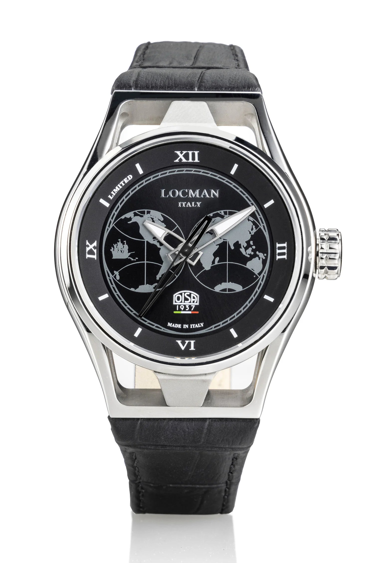 Montecristo Oisa 1937 - Steel and Titanium - Leather-Black-Gray