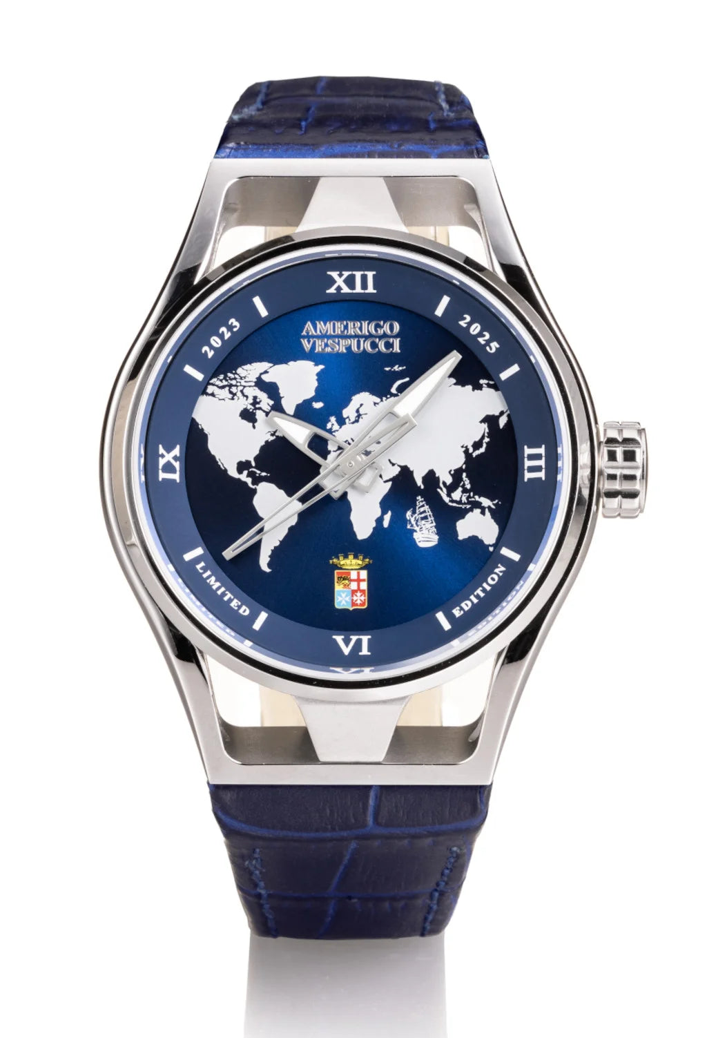 Vespucci Montecristo Oisa 1937 - Acciaio e Titanio - Pelle-Blu-Bianche