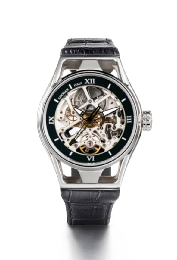Skeleton Automatico - Acciaio e Titanio - Nero-Pelle-Nero-Grigio