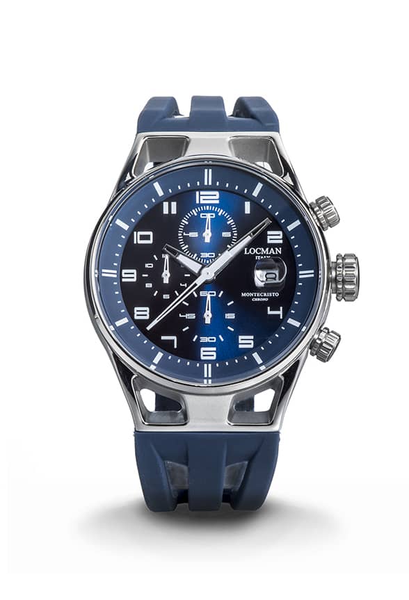 MC41 Cronografo - Acciaio e Titanio - Blu-Silicone-Blu-Bianco