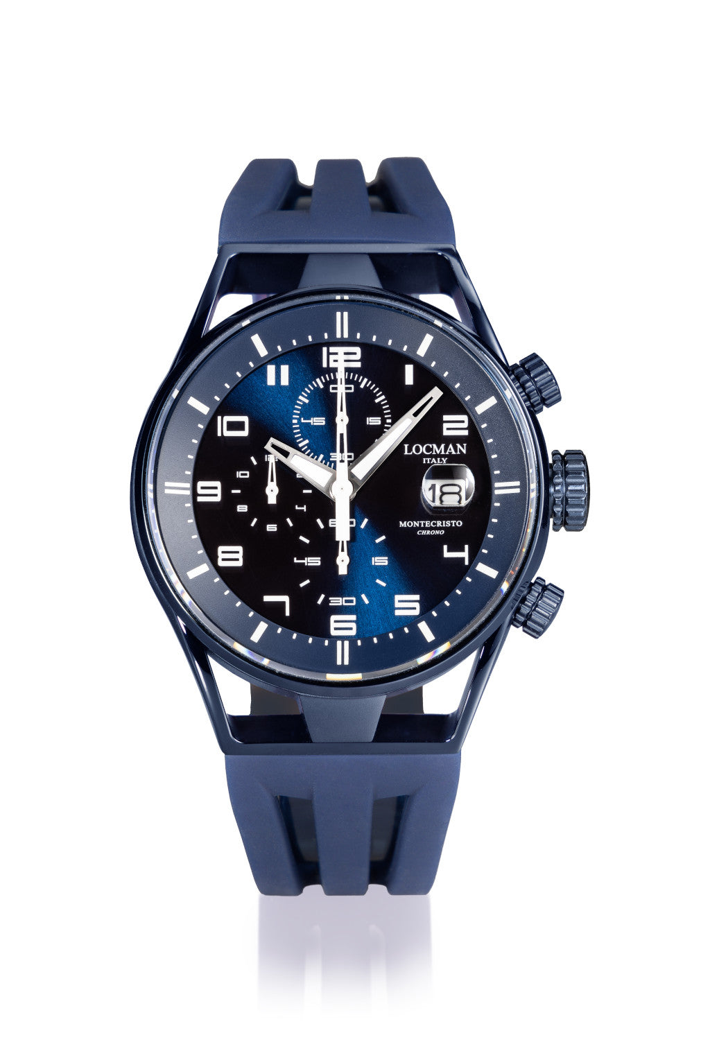 MC41 Cronografo - Acciaio e Titanio PVD Blu - Blu-Silicone-Blu-Bianco