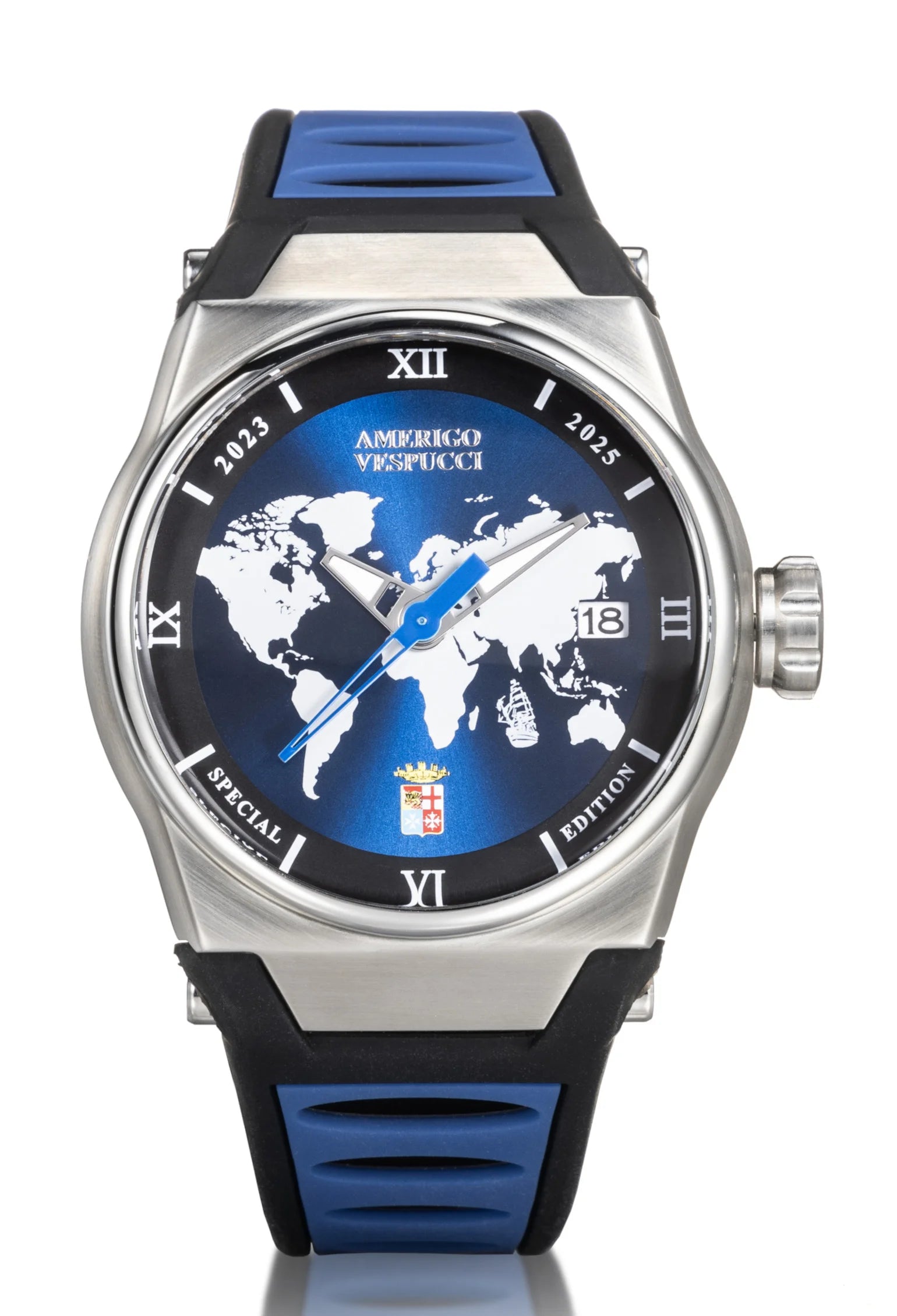 Vespucci Mare Solo Tempo - Acciaio e Titanio - Silicone-Blu-Bianche