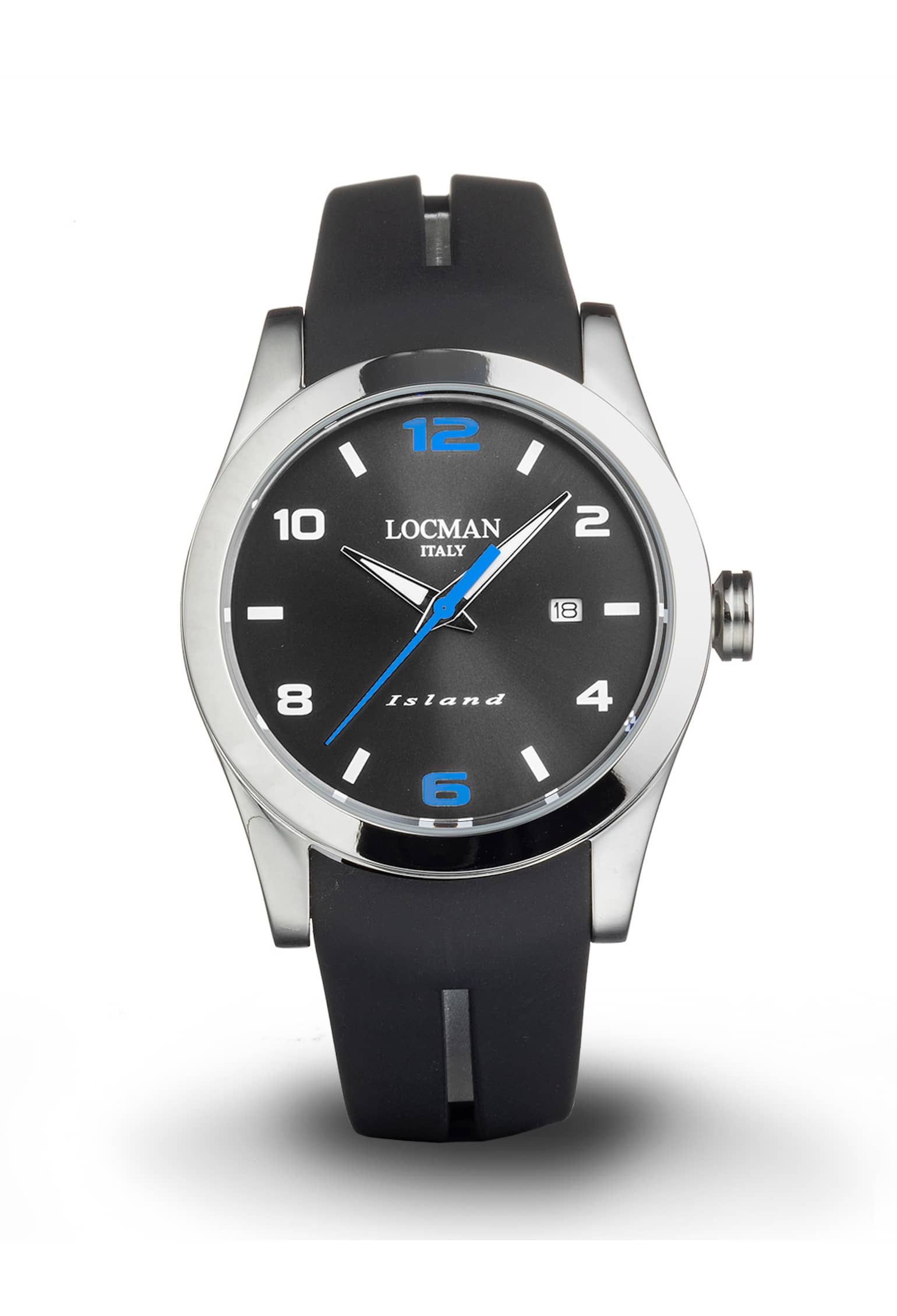 Island Solo Tempo - Acciaio - Antracite-Silicone-Nero-Numeri Arabi e Indici Stampati-Sky