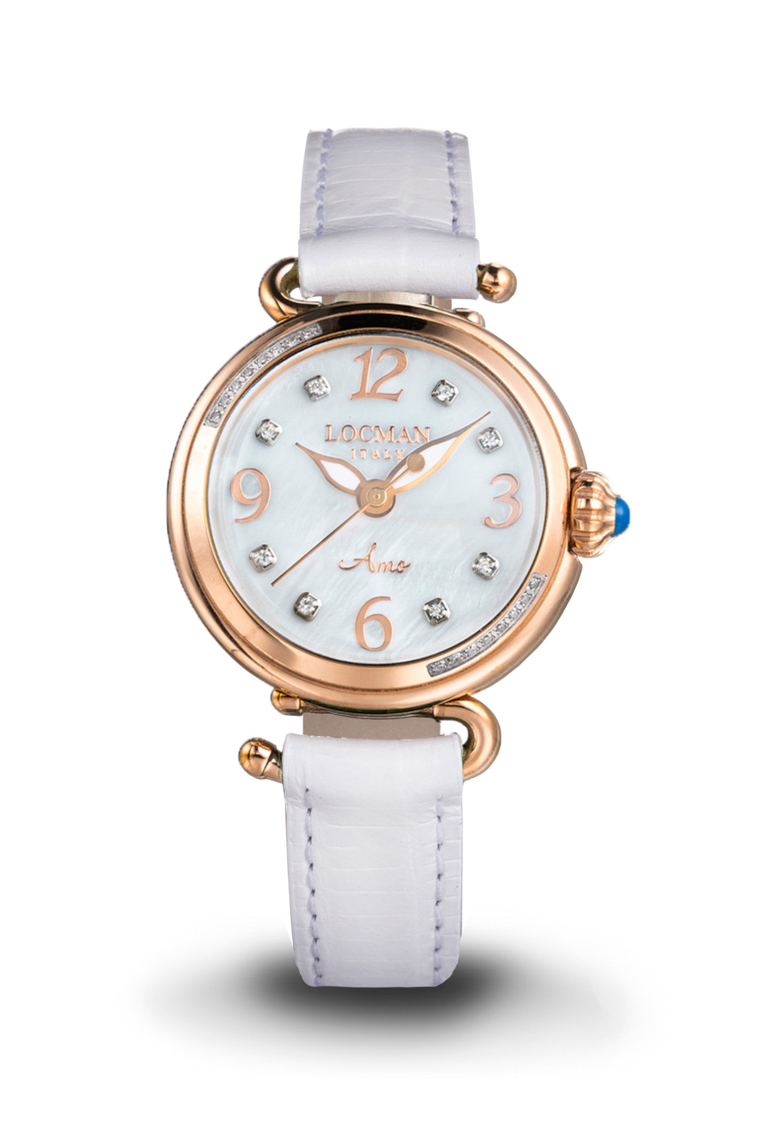 Amo Solo Tempo - Acciaio Titanio Rose Gold e Diamanti - Madreperla Bianco