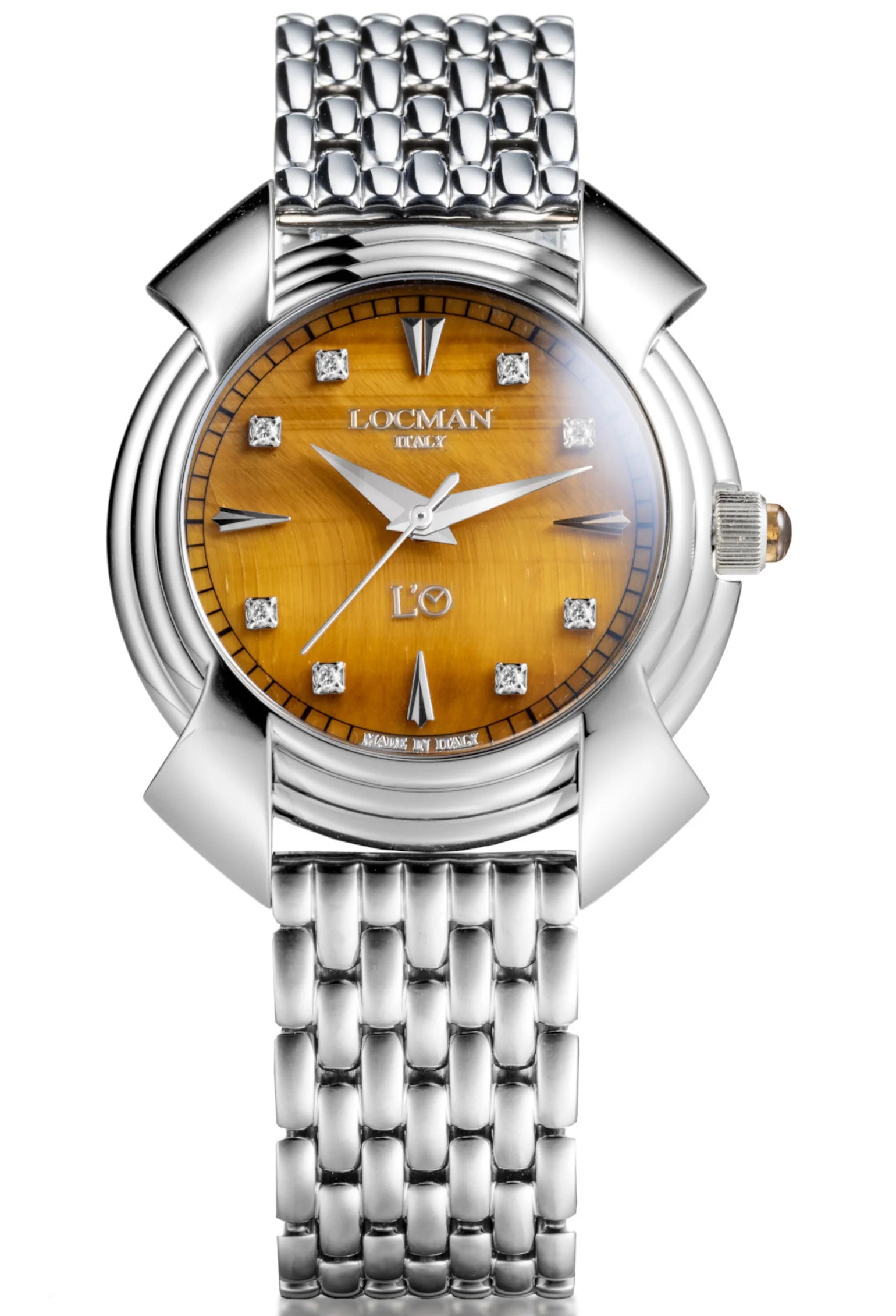 Decimo Oisa 1937 Manuale Solo Tempo - 38MM - Titanio-Occhio di Tigre-Bracciale in Titanio-Indici e Diamanti Applicati