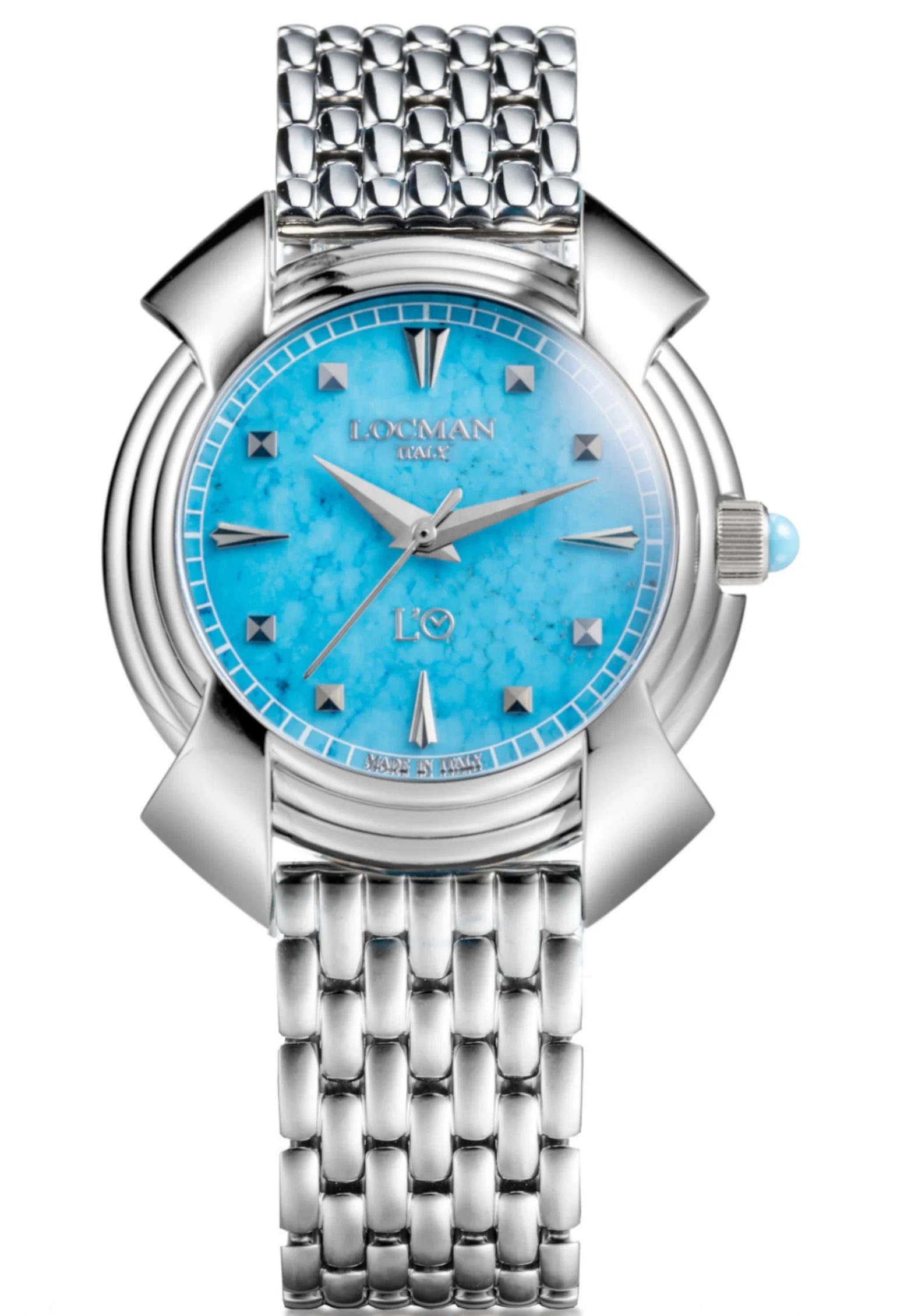 Decimo Oisa 1937 Manuale Solo Tempo - 38MM - Titanio-Turchese-Bracciale in Titanio-Indici Applicati
