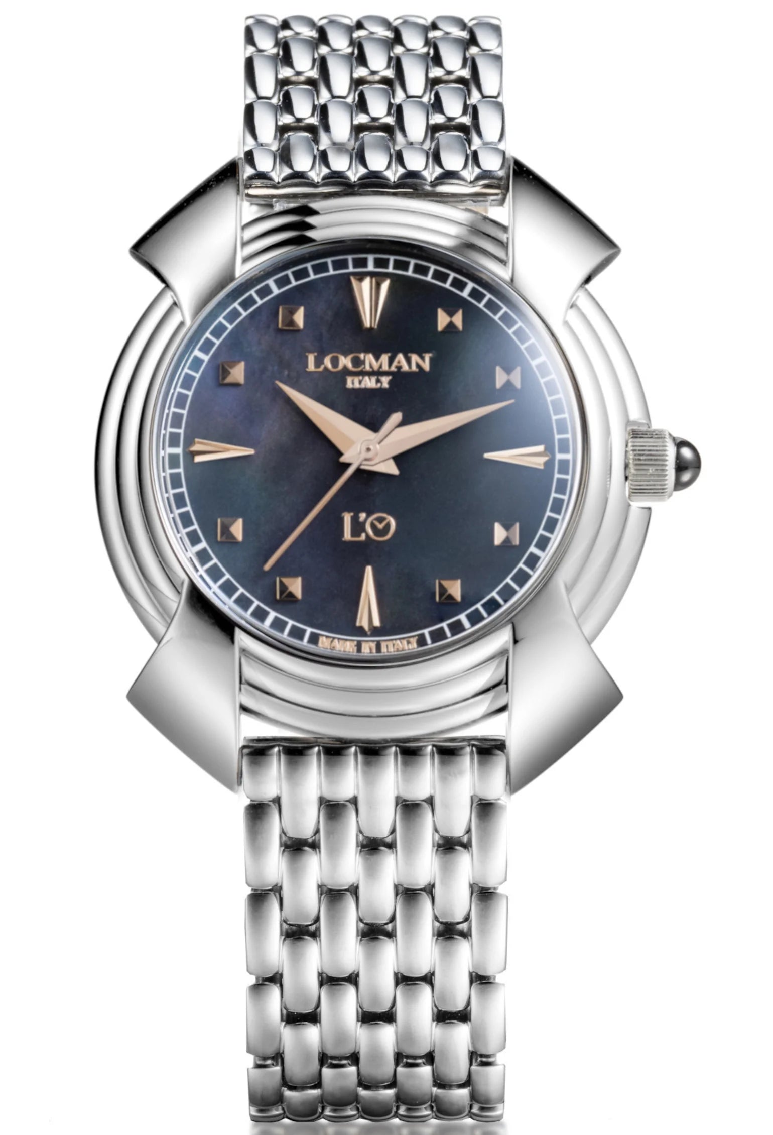 Decimo Oisa 1937 Manuale Solo Tempo - 38MM - Titanio-Madre Perla Nera-Bracciale in Titanio-Indici Rose Gold Applicato