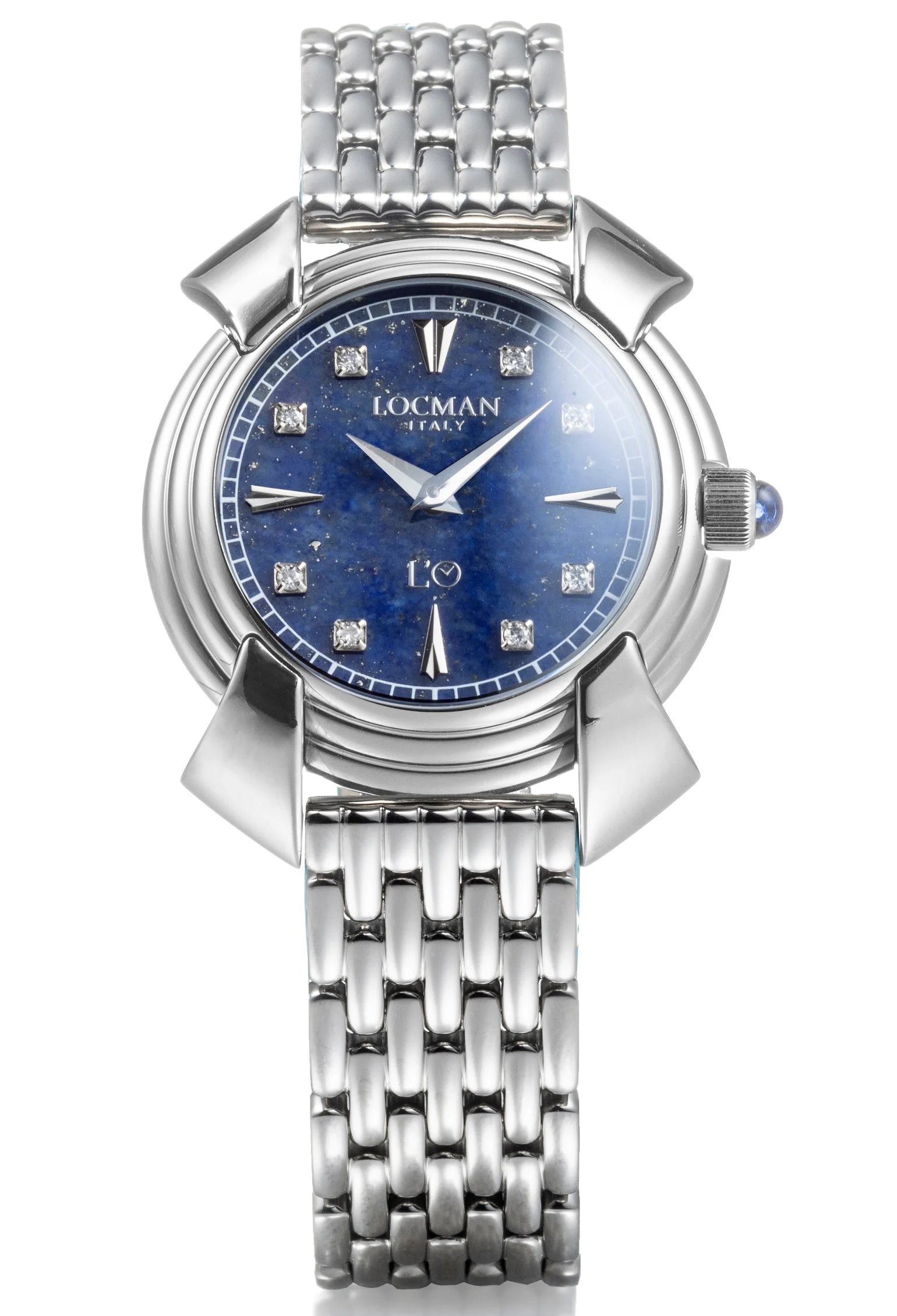 Decimo Ronda Solo Tempo al Quarzo - 35MM - Titanio-Lapislazzulo-Bracciale in Titanio-Indici e Diamanti Applicati