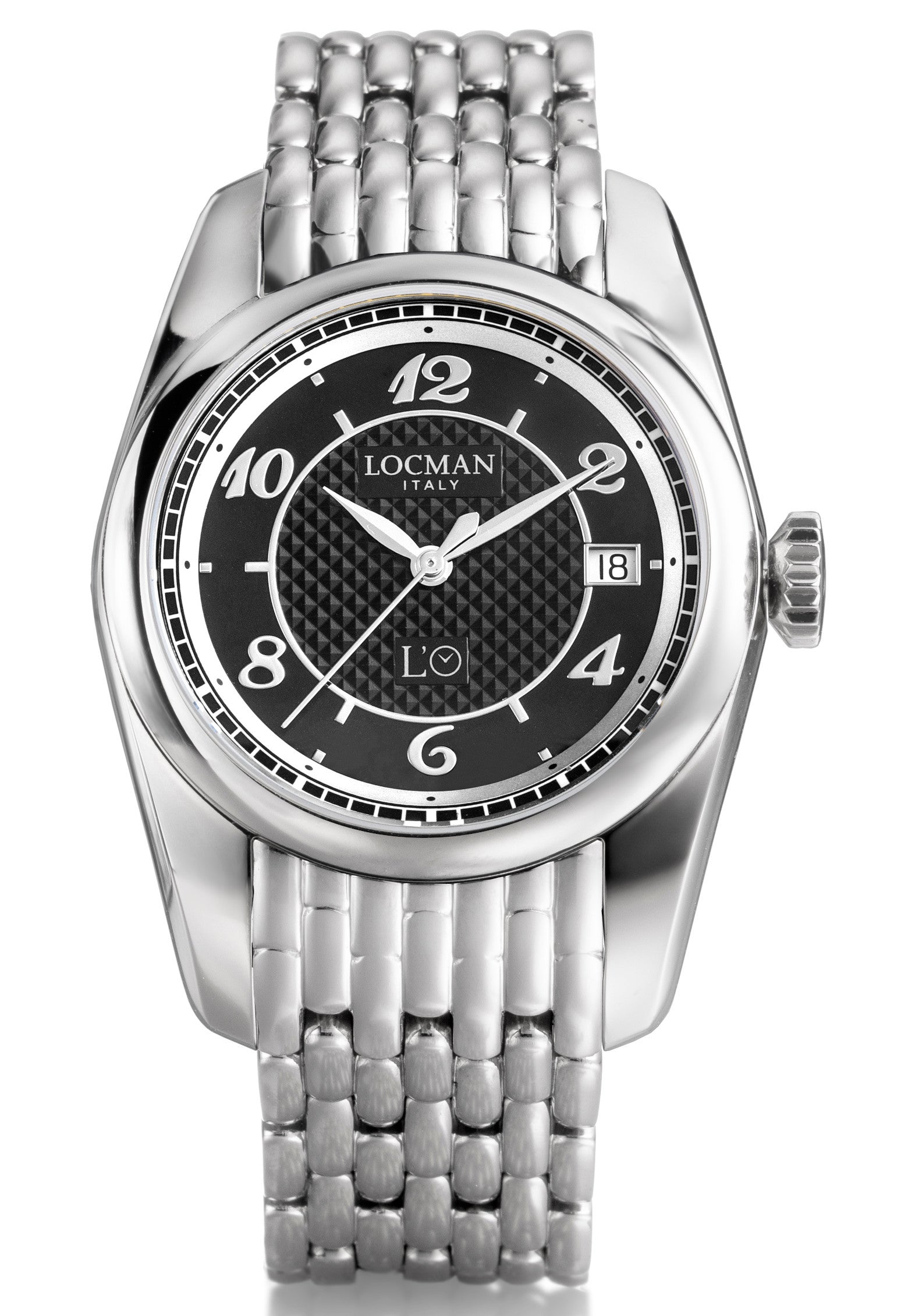 XXIV Automatico - Nero Guillocchè & Nickel - Bracciale-Titanio