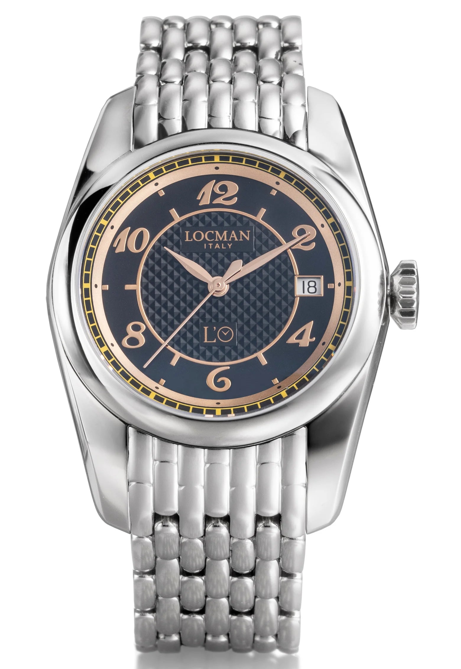 XXIV Automatico - Nero Guillocchè & Golden - Bracciale-Titanio