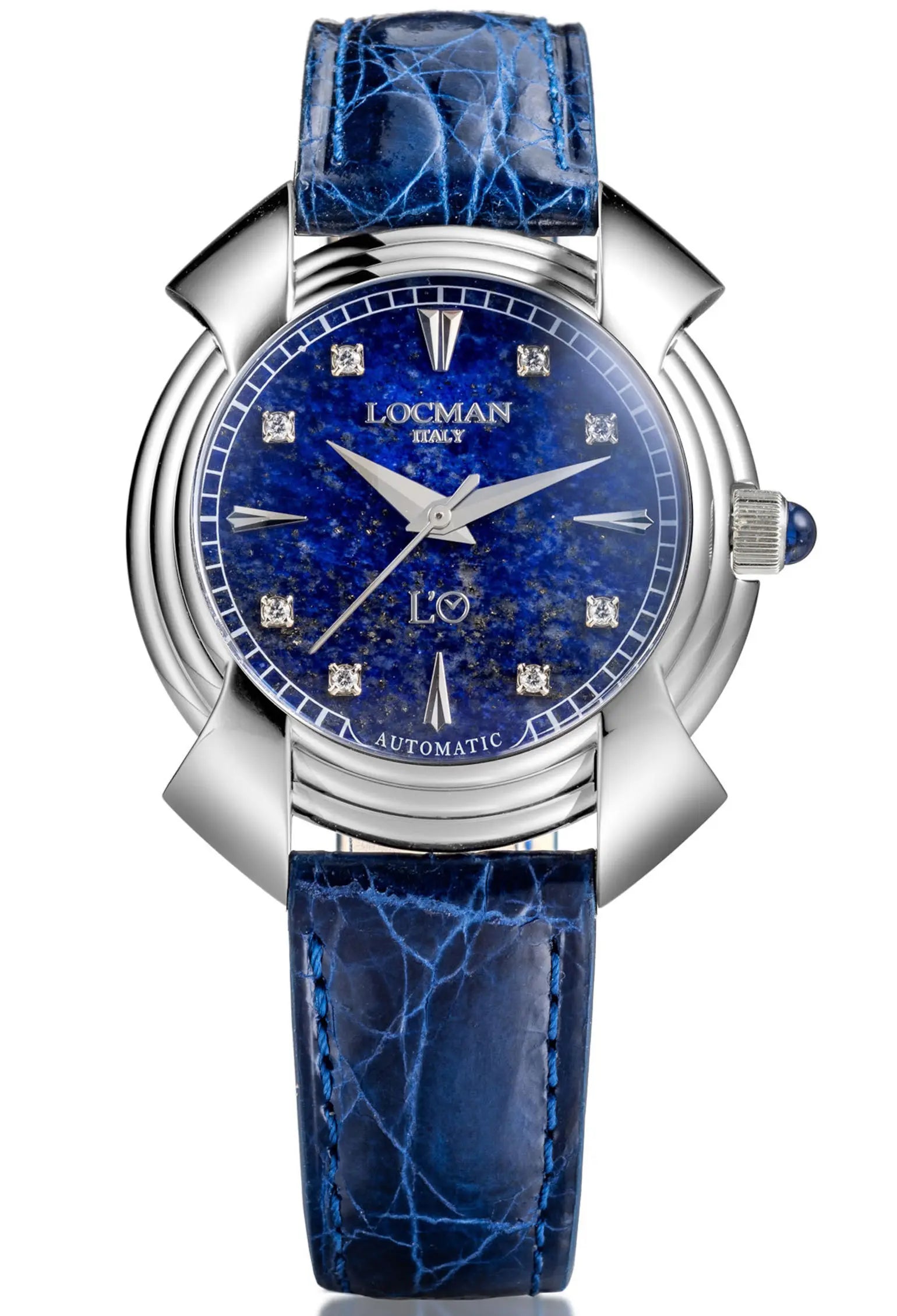 Decimo ETA 2892 Automatico - 38MM - Titanio-Lapislazzulo-Alligatore Blu-Indici e Diamanti Applicati