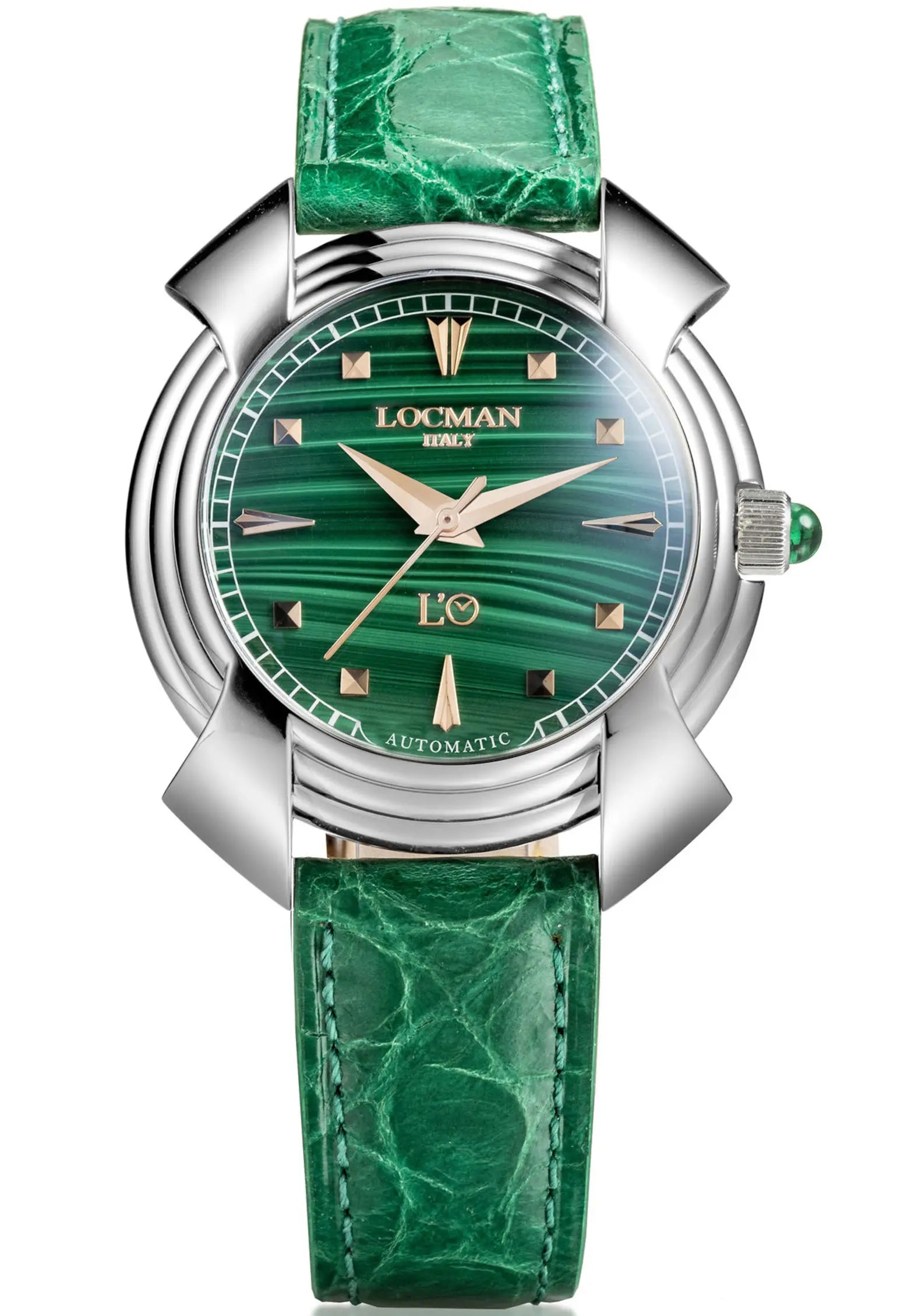 Decimo ETA 2892 Automatico - 38MM - Titanio-Malachite-Alligatore Verde-Indici Applicati