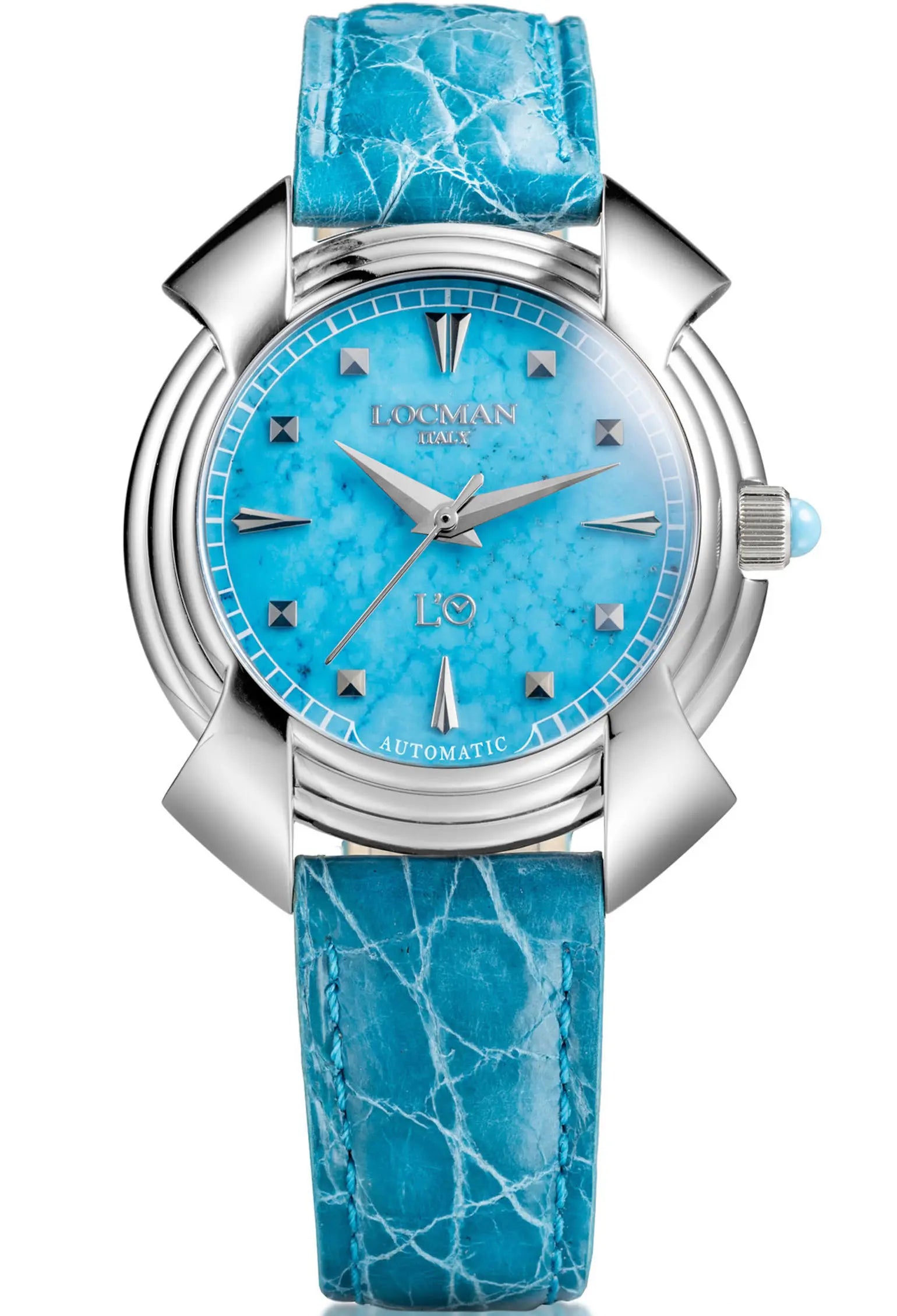 Decimo ETA 2892 Automatico - 38MM - Titanio-Turchese-Alligatore Azzurro-Indici Applicati